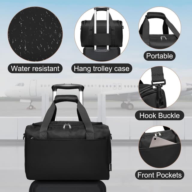 Detalle de KONO set da 2 valigie: trolley rigido ABS 55 cm + borsa da viaggio Ryanair 40x20x25 con lucchetto TSA