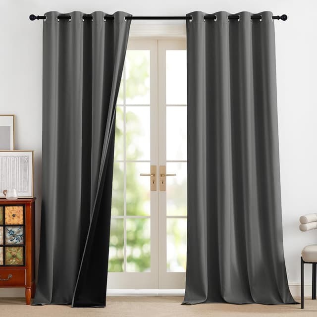 Imagen de PONY DANCE tende oscuranti interne con anelli (2 pezzi) L 140 x H 260 cm, grigio en OfertitasTOP