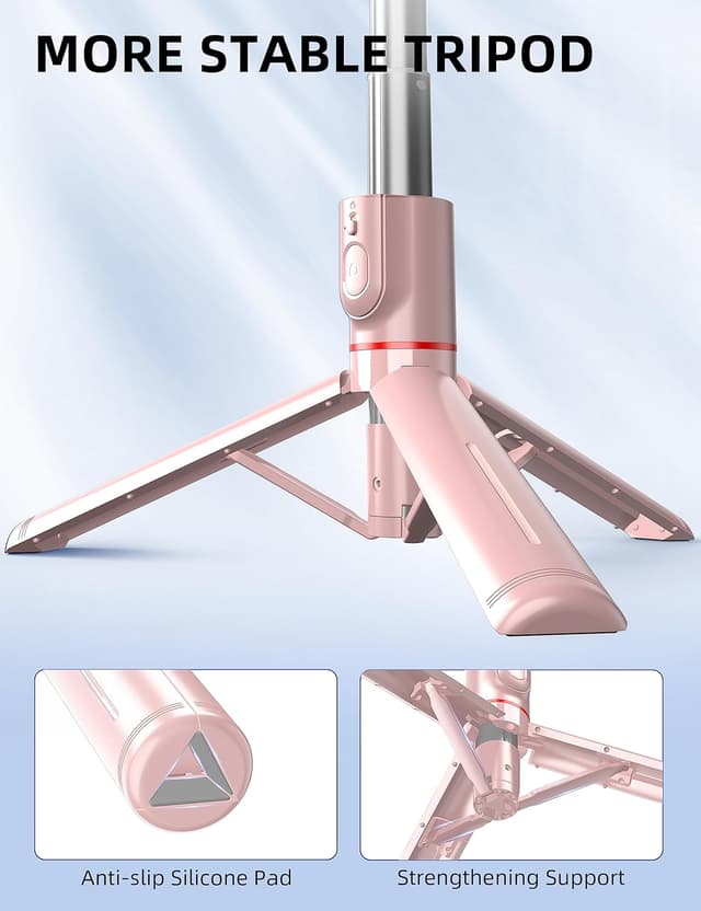 Detalle 2 de SelfieShow 41'' Phone for Tripod selfie stick tripod stand with wireless remote (Pink)