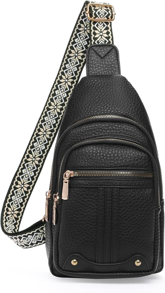 Detalle de GAEKEAO Borsa tracolla vegana in PU con zip e tasche antifurto