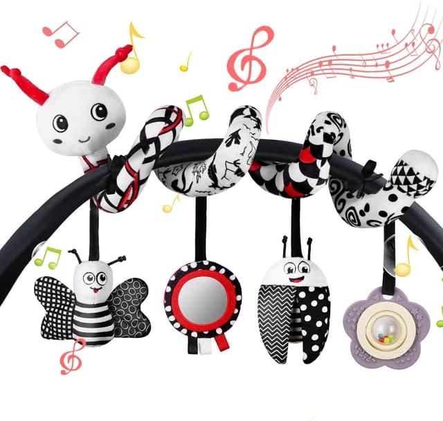 Detalle de Vicloon Activity-Spirale Spielzeug (Käfer) für Kinderbett, Wiege & Babyschale – Reise-Aktivität ab 0+ Monaten