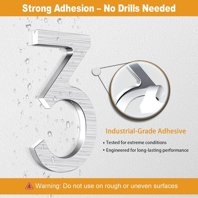 Detalle 1 de Numero civico 12,5 cm argento in alluminio