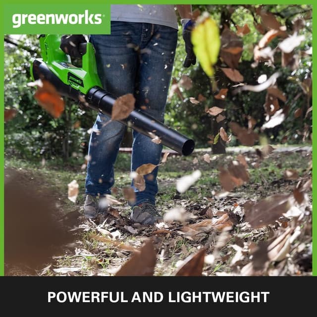 Detalle de Greenworks G40ABK2 Cordless Leaf Blower with Cruise Control (40V 2Ah)