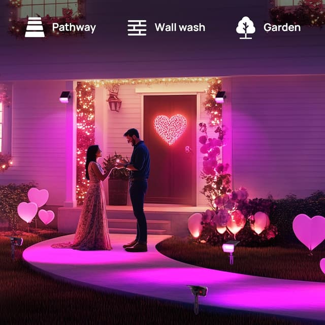 Detalle 2 de Linkind Solar Garden Lights Outdoor RGBW 3-Pack with Winter Mode (IP67, dusk to dawn)