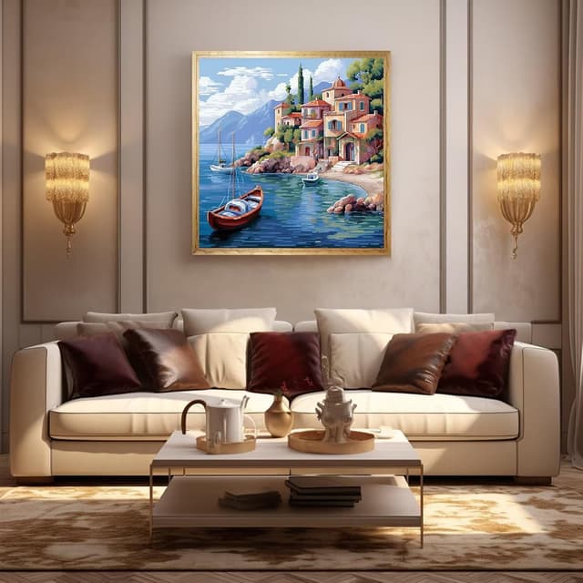 Thumbnail 2 de Xinpinzhou Riverside Landscape 40x40 cross stitch kit