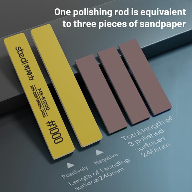 Detalle de stedi Bastoncini abrasivi per modellismo e lucidatura (6 pezzi, grane #400–#1500)