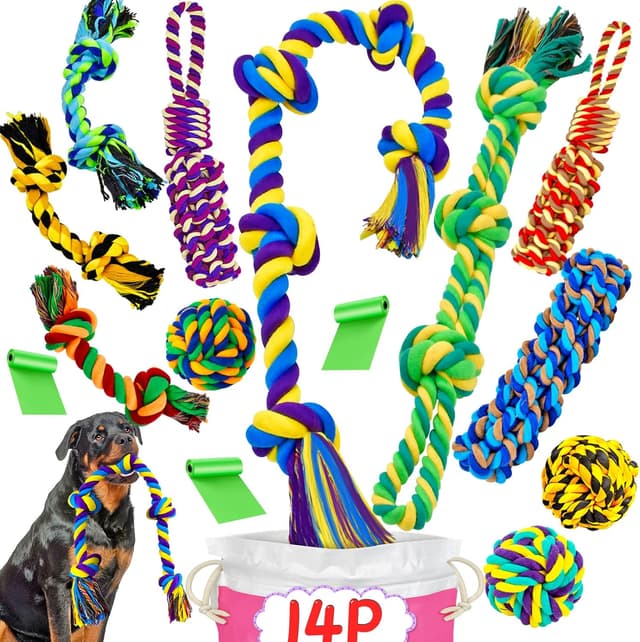 Detalle de SHARLOVY XL Dog Chew Toys 14 Pack