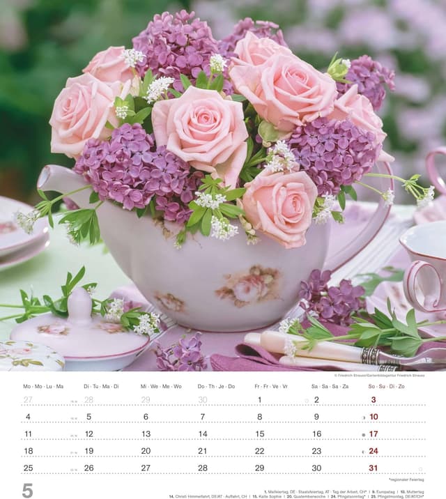 Detalle 2 de Alpha Edition Rosen Kalender 2026 Bildkalender