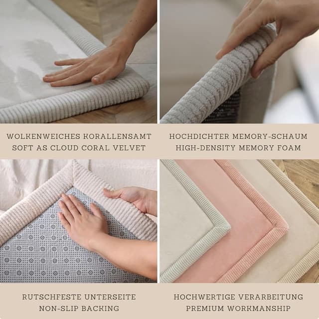 Detalle de Hakuna Matte Wolkenweiche Spielmatte Baby „Safari Zen“ 170x120x2,5 cm – Krabbelmatte mit Memory-Schaum & rutschfester Unterseite