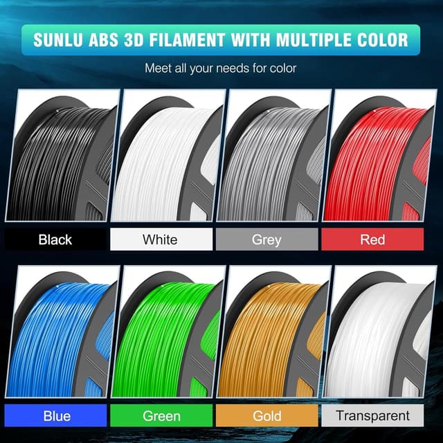 Detalle de SUNLU ABS Filament 1,75 mm (ABS blau) – 1-kg-Spule für temperatur- und schlagbeanspruchte FDM-Teile