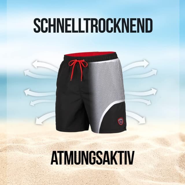 Detalle de Zagano Herren-Badeshorts schnelltrocknend S-6XL
