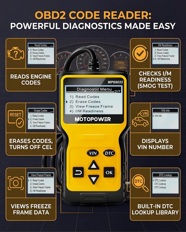 Thumbnail 5 de MOTOPOWER MP69033 OBD2 Code Reader for Cars
