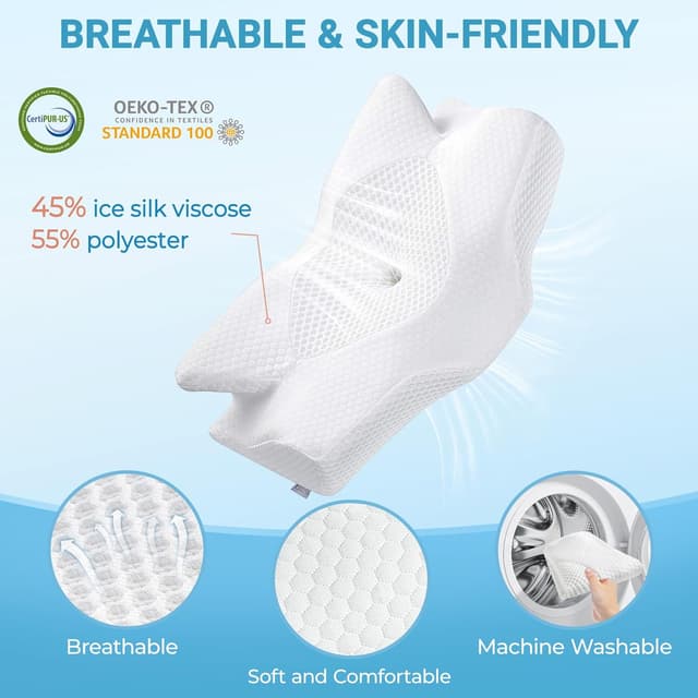 Thumbnail 4 de Elviros Almohada Cervical Viscoelástica 💤 Soporte Cuello Ergonómico