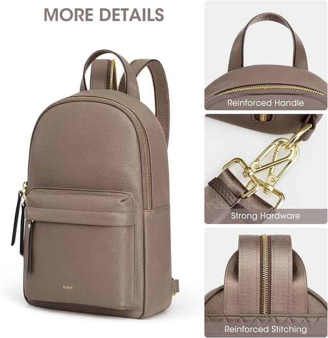 Thumbnail 6 de Kattee Convertible Crossbody Sling Chest Bag Medium Genuine Leather with RFID Blocking