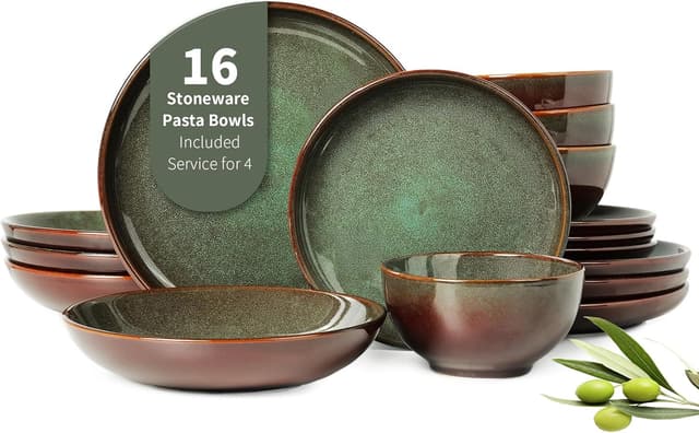 Imagen de Pokini 16-Piece Dinnerware Set Sage Green en OfertitasTOP