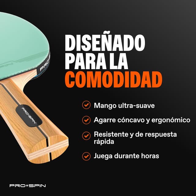 Detalle 2 de PRO-SPIN Palas de Ping Pong set 1,8 mm