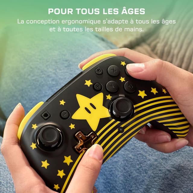 Thumbnail 6 de Manette sans fil Turtle Beach Rematch Super Mario Star (Nintendo Switch) – design phosphorescent, recharge intégrée (bouton C indisponible)