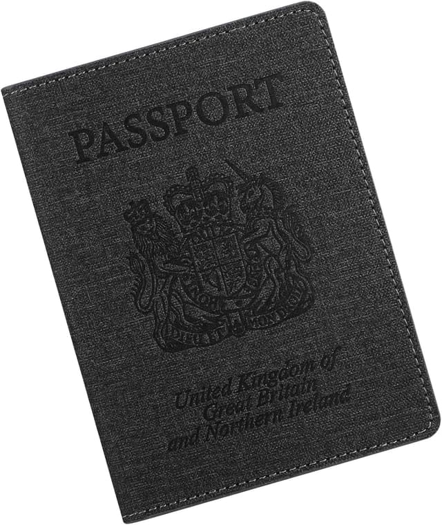 Detalle de Cinocratic RFID Blocking Passport Holder Cover & Travel Wallet (Black) – PU Leather organiser