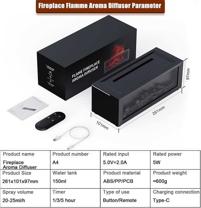 Thumbnail 6 de Holwim Fireplace Essential Oil Diffuser