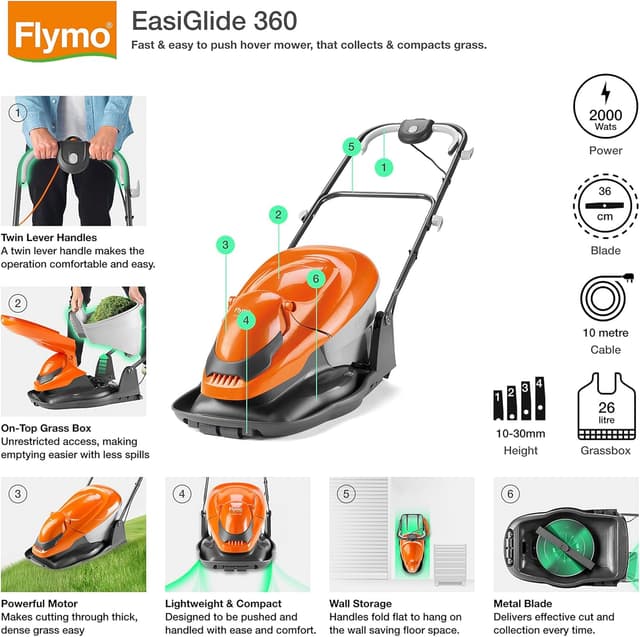 Detalle 2 de Flymo EasiGlide 360 Hover 2000W