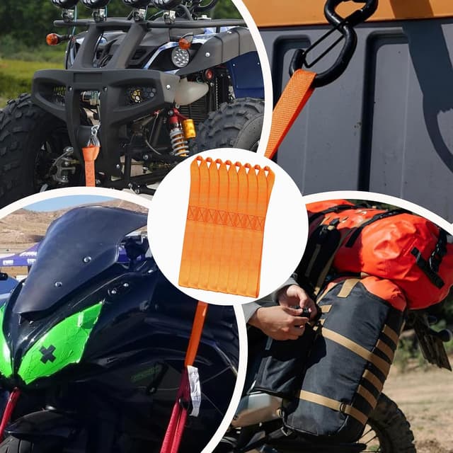 Thumbnail 6 de Dryxog 8 Stück Zurrschlaufen (20,5 cm) aus weichem PP – Koffergurt, Spanngurt für Ladungssicherung