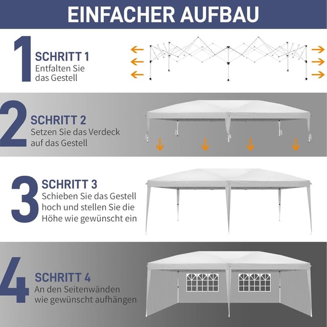 Detalle 2 de Pavillon 3x6 m Faltpavillon, wasserdicht