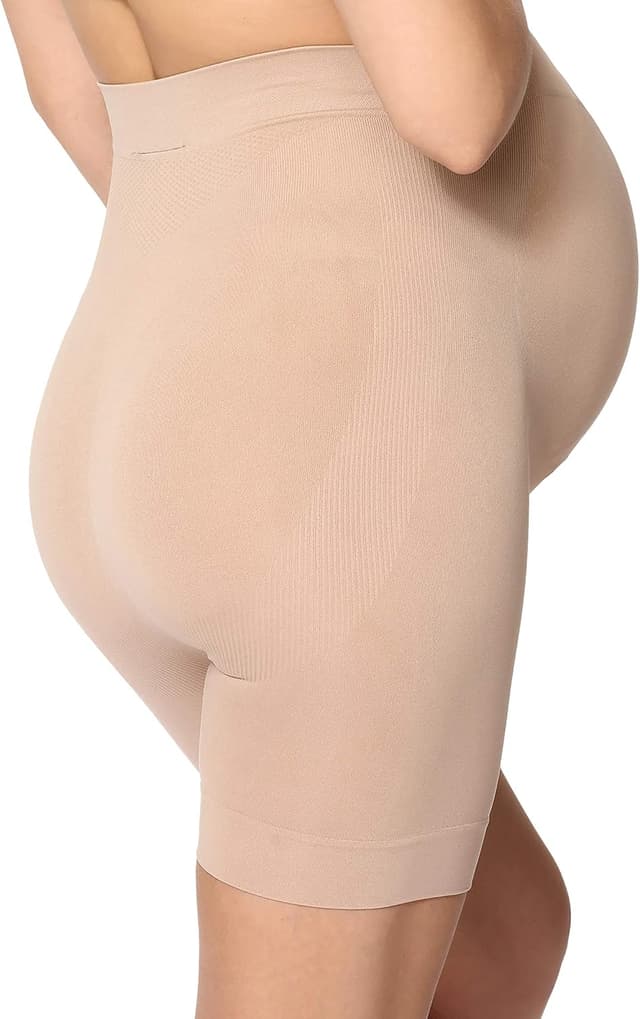 Detalle de Be Mammy pantaloni premaman corti con taglio alto e aloe/jojoba