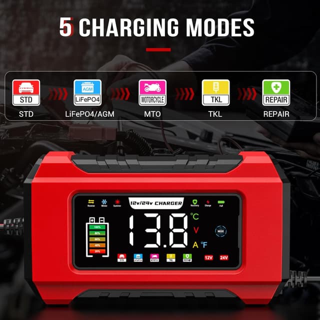 Thumbnail 2 de 15A Autobatterie Ladegerät 12V/24V LiFePO4