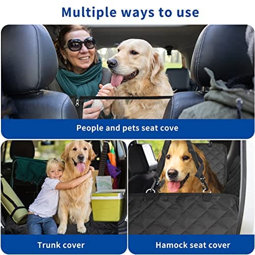 Detalle de Sosayet funda coche 4 en 1 para perros (asiento trasero) 137 x 147 cm, impermeable antideslizante con ventana lateral