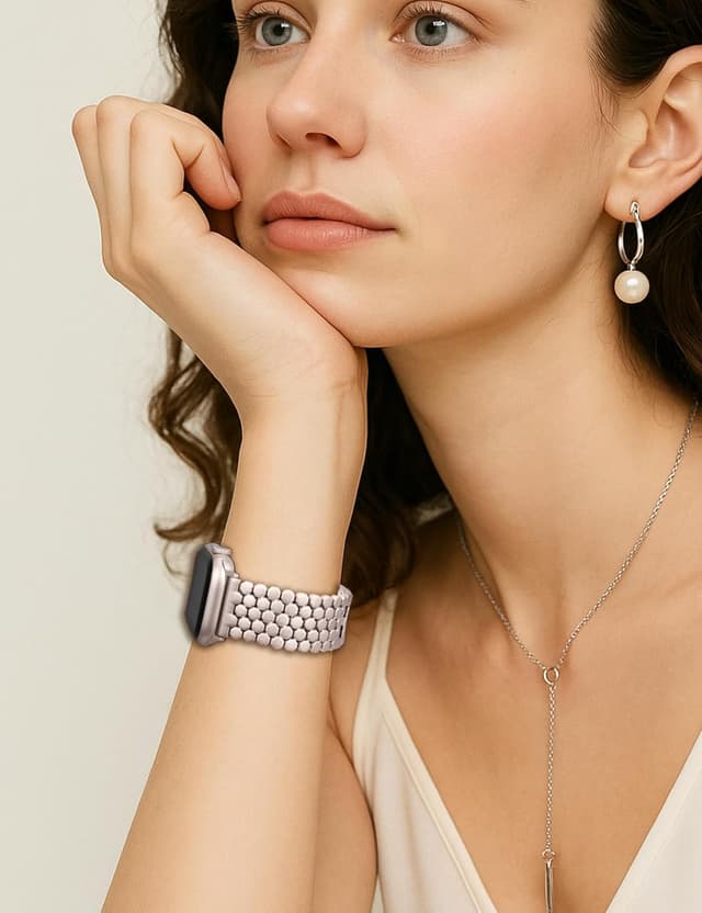 Thumbnail 6 de JJii Sung cinturino in metallo a nido d’ape per Apple Watch 38/40/41/42/44/45/46/49 mm