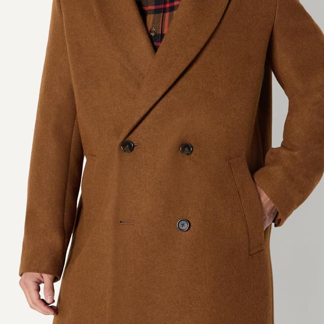 Detalle 2 de Amazon Essentials Demi’s Pick Longline Double-Breasted Wool-Blend Topcoat for Men (Relaxed Fit)