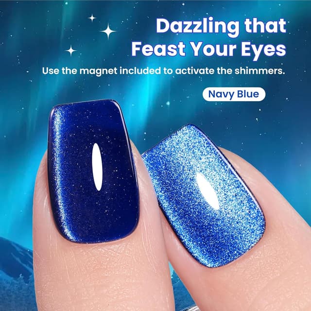 Detalle 1 de Beetles Navy Blue Cat Eye Gel Polish