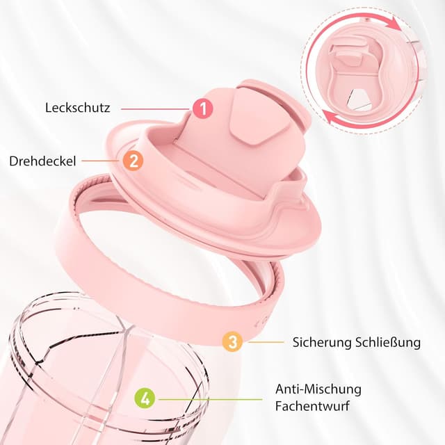 Detalle de NAVIKIA Tablettenbox für 7 Tage (morgens/mittags/abends) – rund, 7 Fächer & Anti-Verwechslungs-Design in Rosa