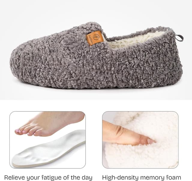 Detalle 2 de EverFoams Women’s Fuzzy Full Slippers with Memory Foam Indoor House Shoes