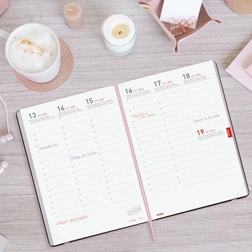 Detalle 2 de Finocam Agenda Mara 18 meses 2025‑2026, semana vista