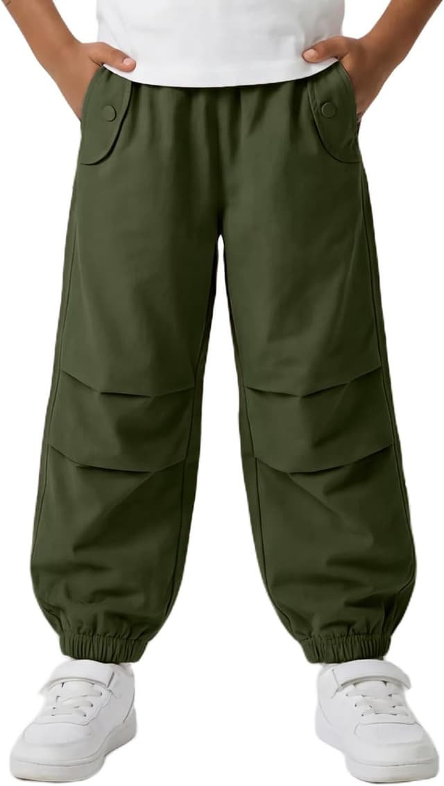 Detalle de JiAmy Boys Cargo Trouser Elasticated Waist Parachute Joggers (Ages 5–14)