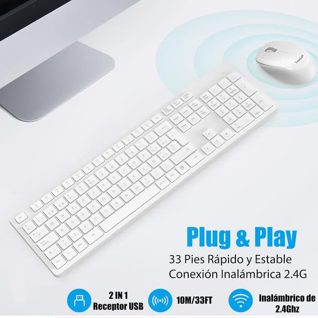 Detalle 2 de LeadsaiL K786 teclado y ratón inalámbricos