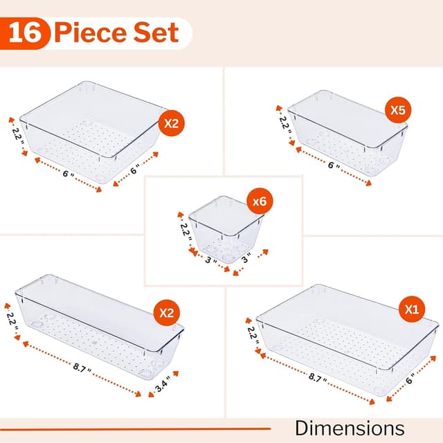 Thumbnail 1 de Stackzy Drawer Organiser Set 16pc