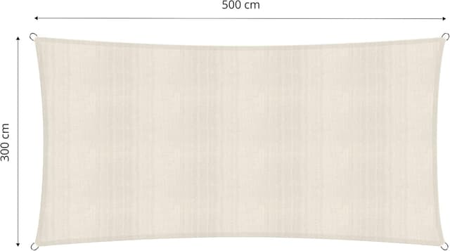 Detalle 2 de Lumaland Sunsail vela rettangolare 3 x 5 metri in HDPE con protezione UV (crema) incl. corde di fissaggio