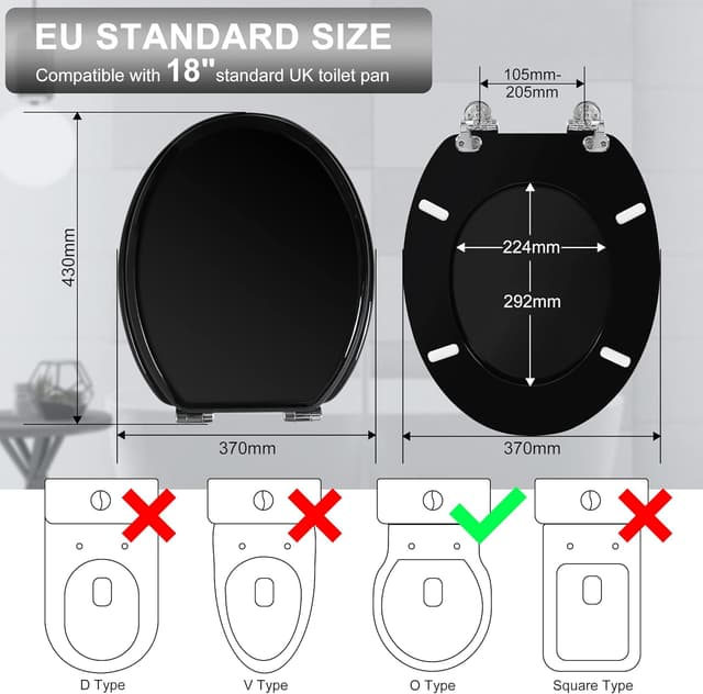 Detalle 2 de Angel Shield Wooden Toilet Seat with Adjustable Soft Close Hinges
