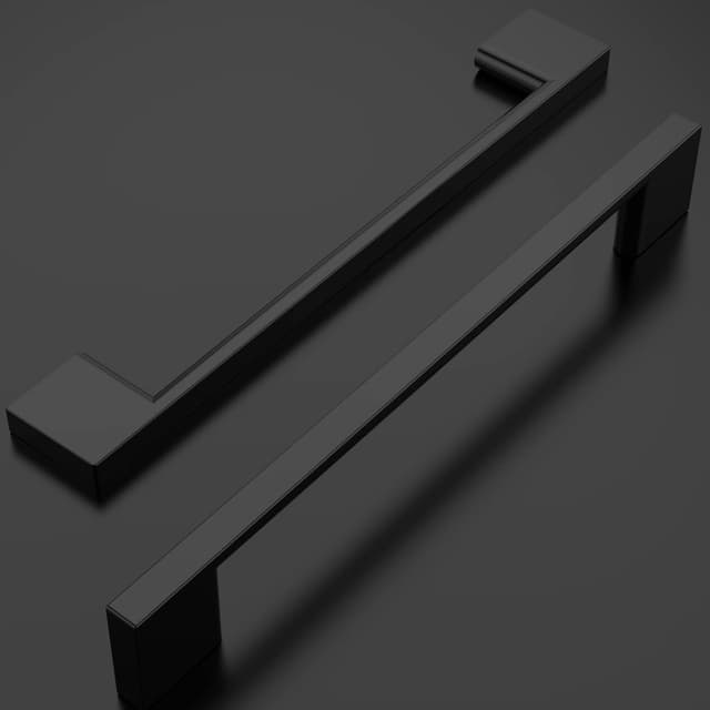 Detalle de Amerdeco confezione da 10 maniglie per mobili cucina con distanza fori 160 mm, nero UK0035