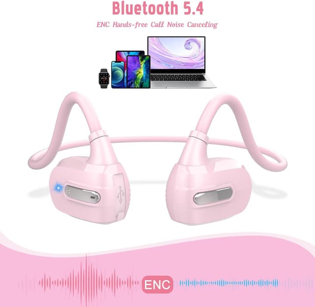 Detalle de BANIGIPA Kids Headphones (Open-Ear Bluetooth 5.4) with Mic, 13g Ultra-Light