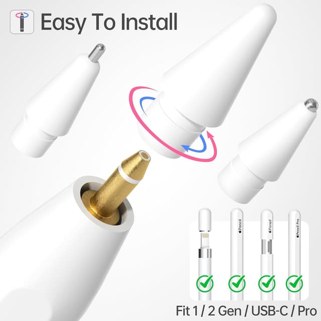 Detalle 2 de AZF Apple Pencil tip set, 6 pack Purple