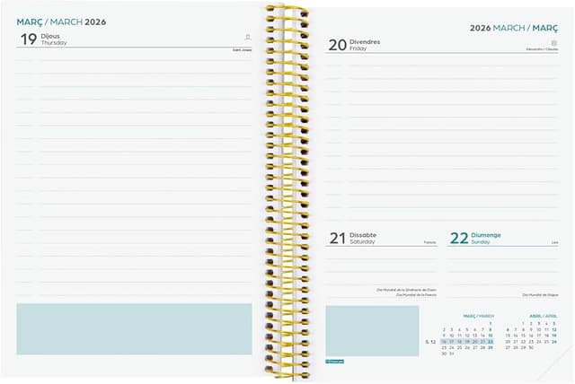 Detalle 1 de Finocam Agenda Secundaria 1 día página Curso 2025–2026