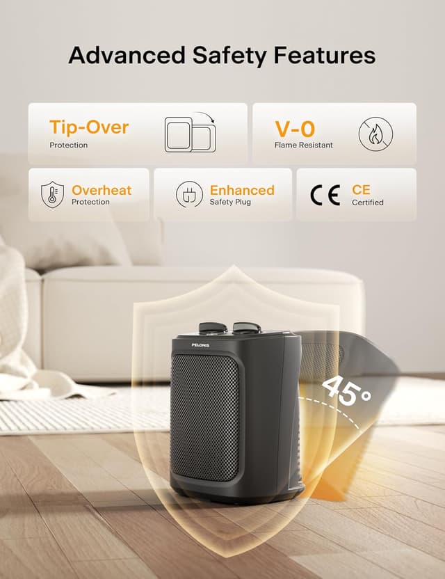 Detalle 2 de Pelonis 2 In 1 Mini Fan Heater 2000W