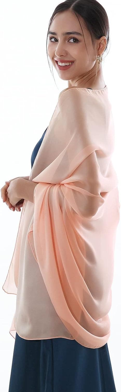 Detalle de RIIQIICHY foulard sci(ar)pa seta da donna in poliestere: stola/pashmina elegante per cerimonie