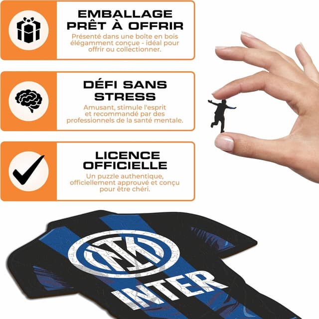 Detalle de Iconic Puzzles Inter Maillot — puzzle en bois 150 pièces (taille S)