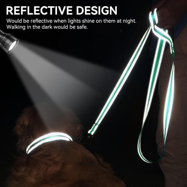 Detalle de Joytale Padded Handle Dog Lead (Double-Sided Reflective Nylon) with 360° Swivel Clasp