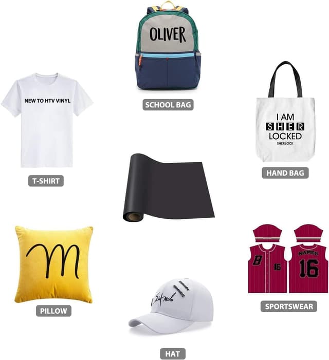 Detalle 2 de HTVRONT Black HTV Heat Transfer Vinyl 12in