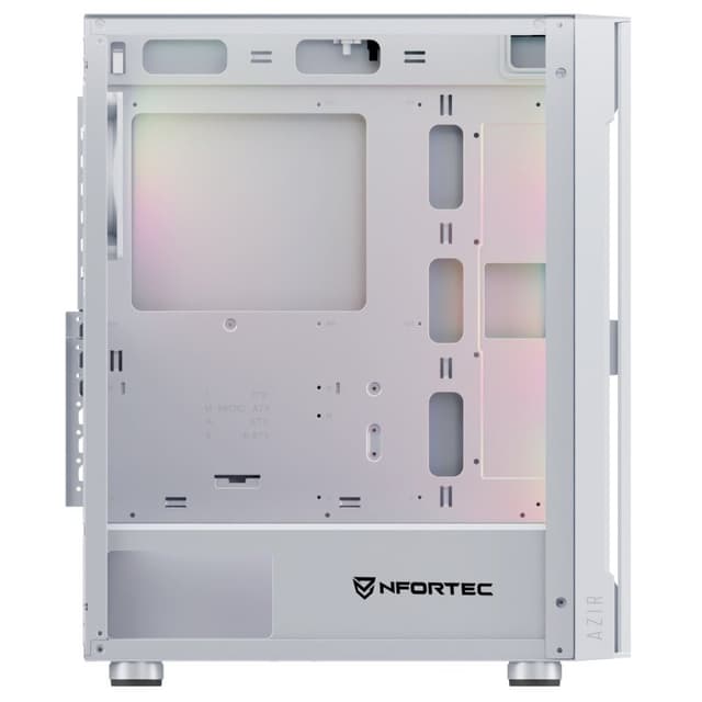 Detalle de Nfortec Azir Torre ATX blanca con frontal 3D mallado